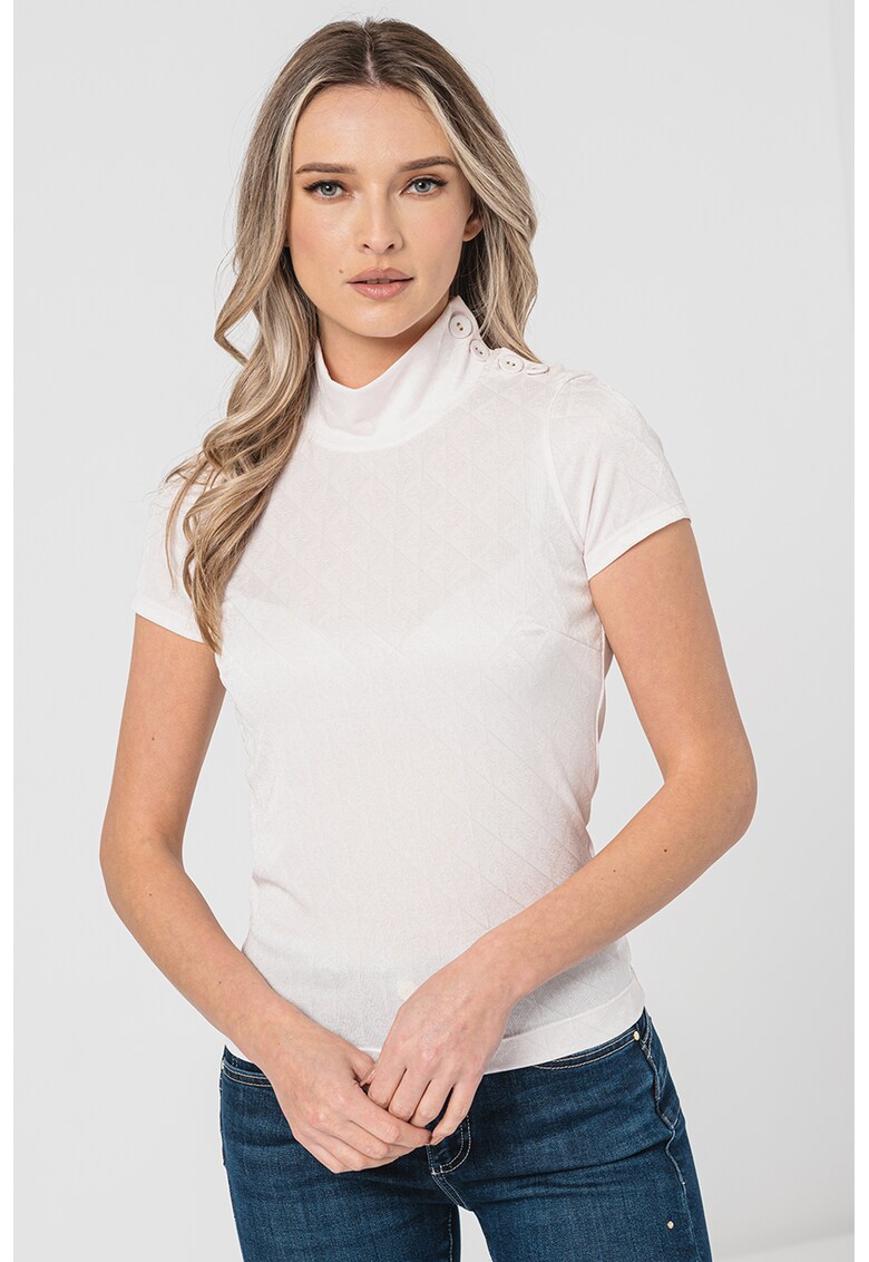 Guess - Bluza cu guler mediu