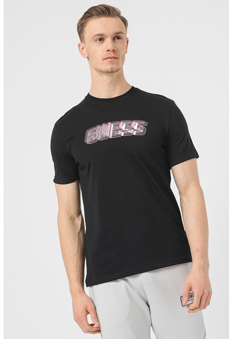 Tricou cu logo pentru fitness - Negru