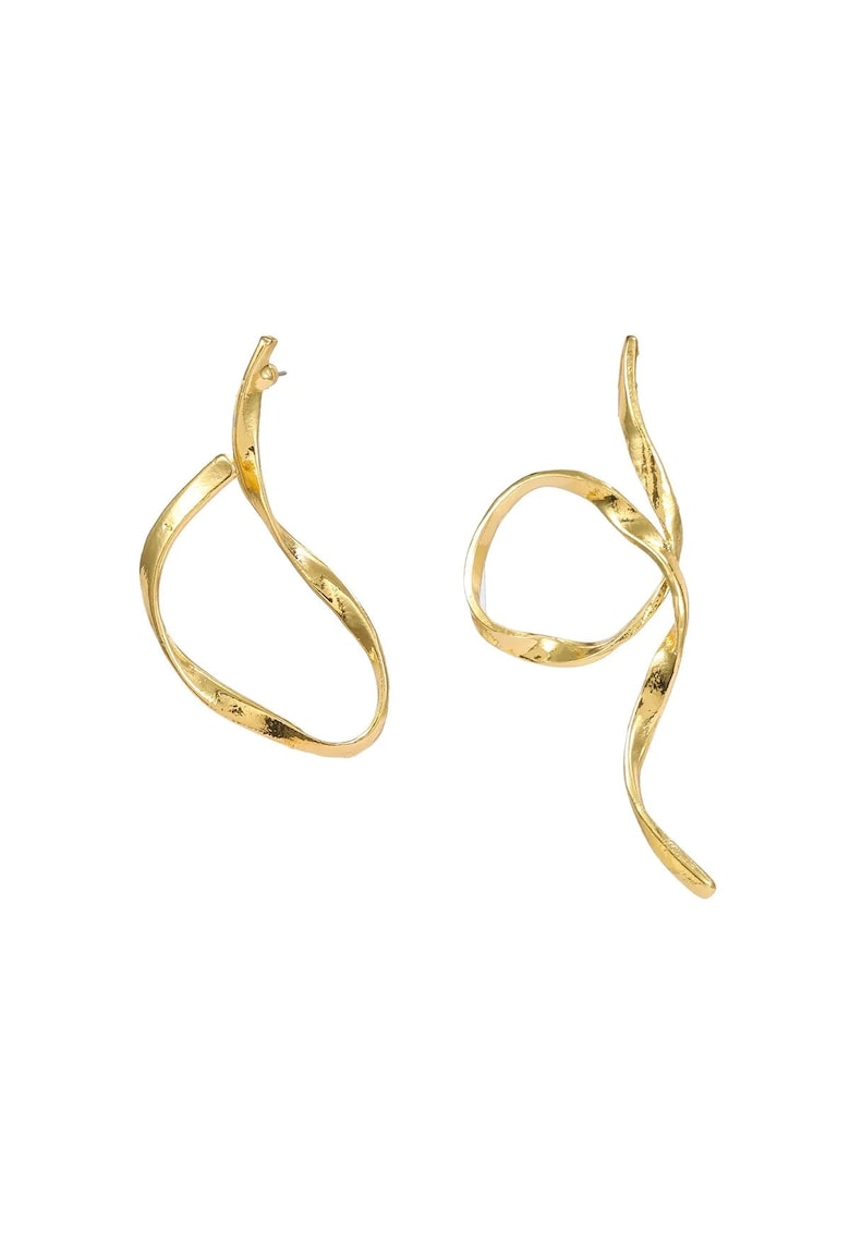 Cercei aurii - asimetrici - forma abstracta - Marela C22 -