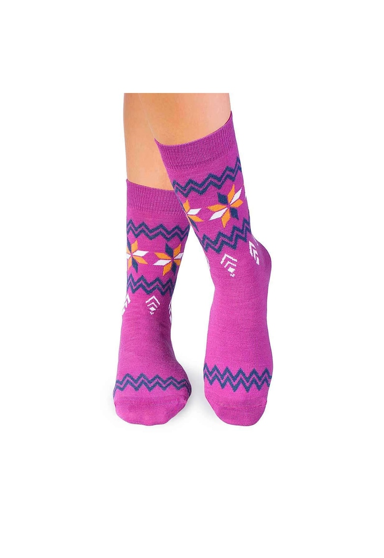 Sosete calduroase din lana merino Snow Fucsia -