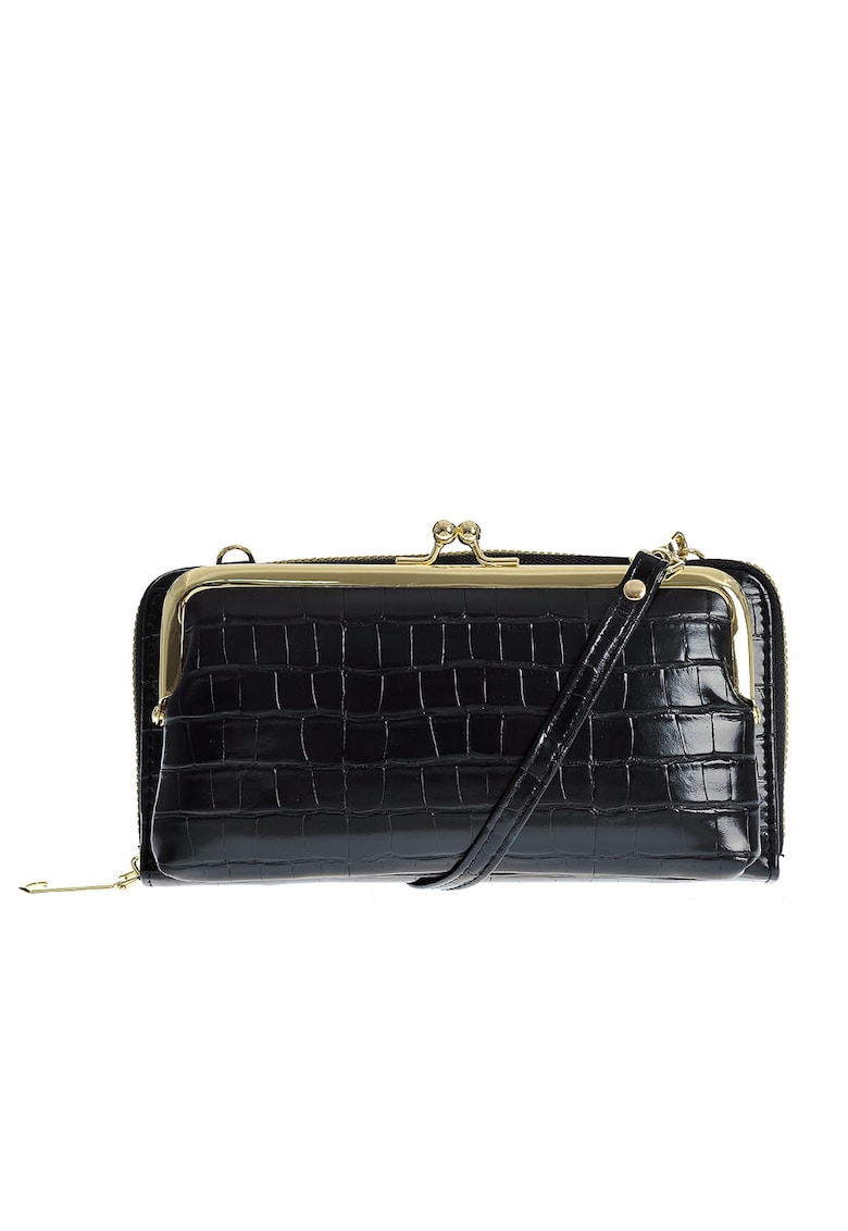 Portofel negru cu model animal print