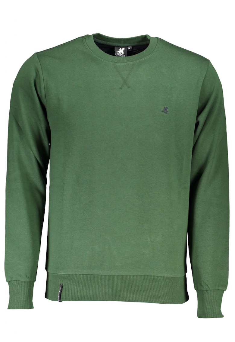 Bluza barbati maneca lunga imprimeu cu logo verde inches