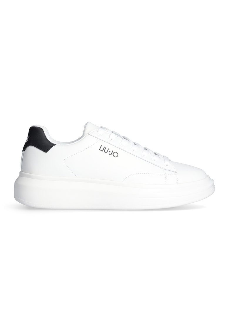 Pantofi sport de piele cu logo - Negru/Alb optic