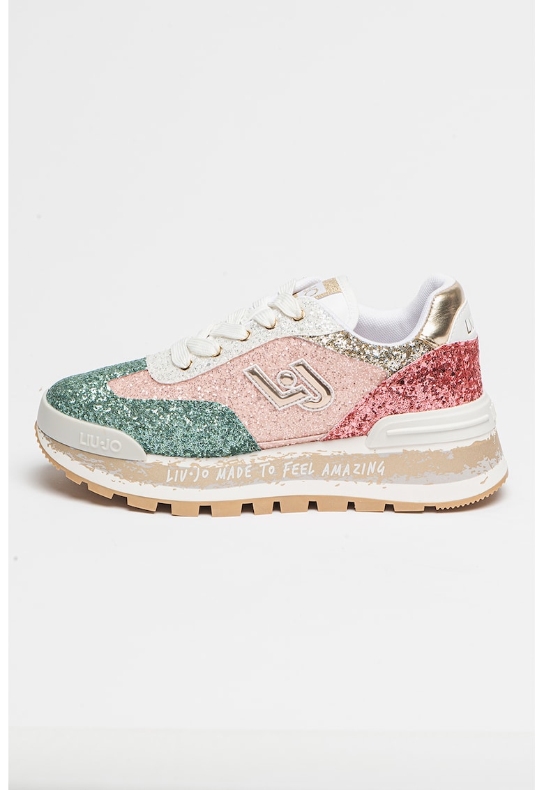 Pantofi sport stralucitori cu model colorblock Amazing