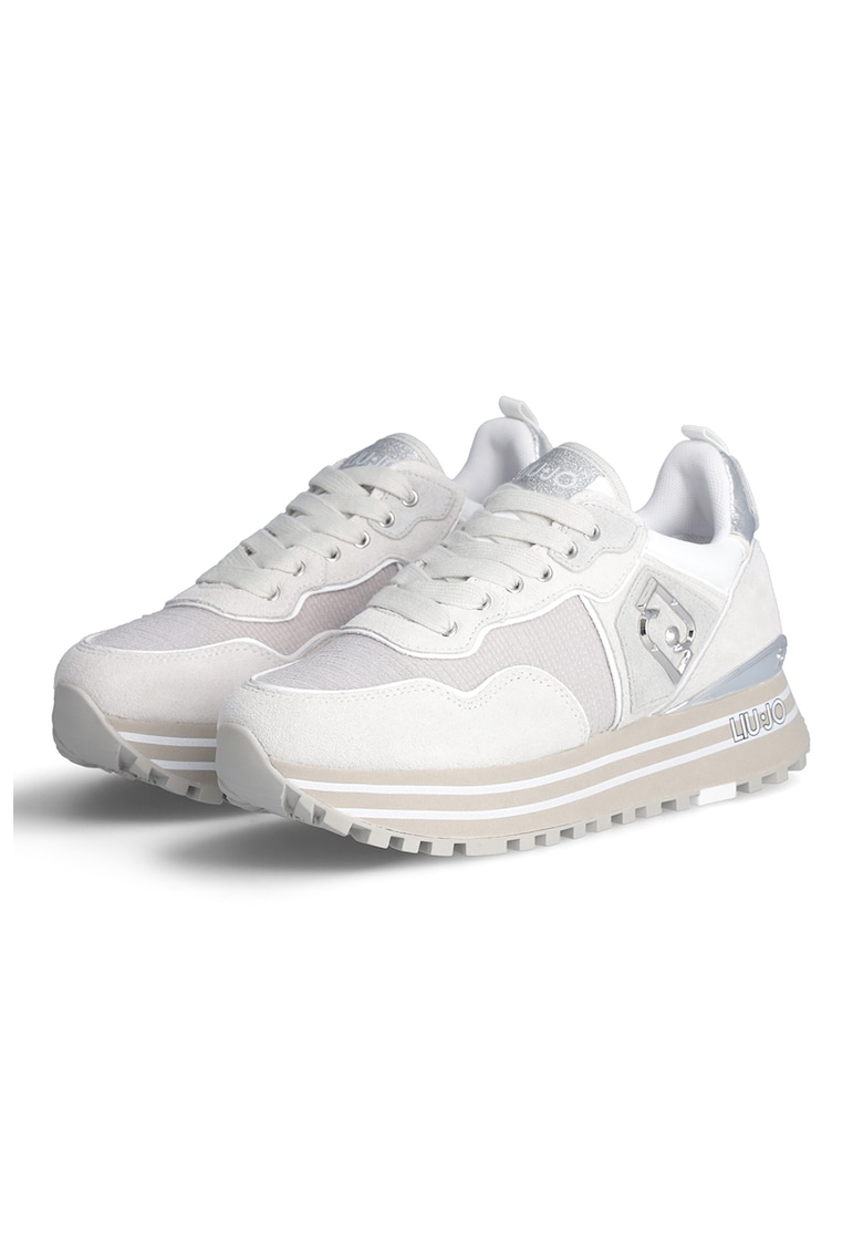 Pantofi sport cu garnituri de piele intoarsa si cu paiete Maxi Wonder 24