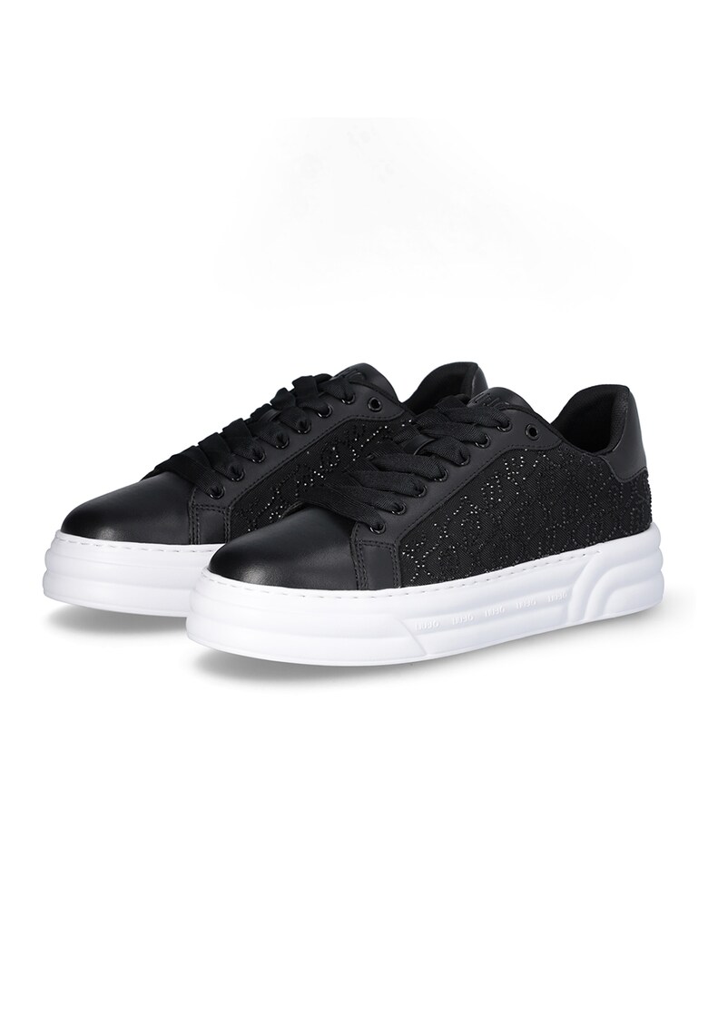 Pantofi sport low-cut cu aplicatii cu strasuri