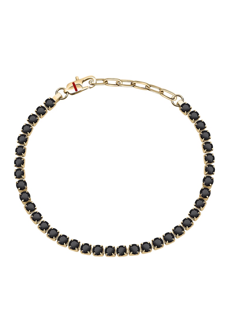 Bratara de otel inoxidabil cu zirconia - Auriu/Negru