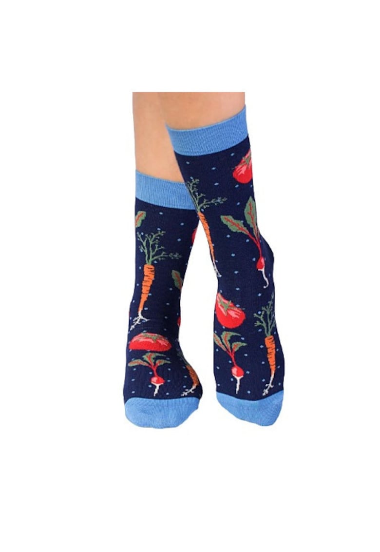 Sosete bumbac organic Fine Cotton Micul Gradinar Albastru