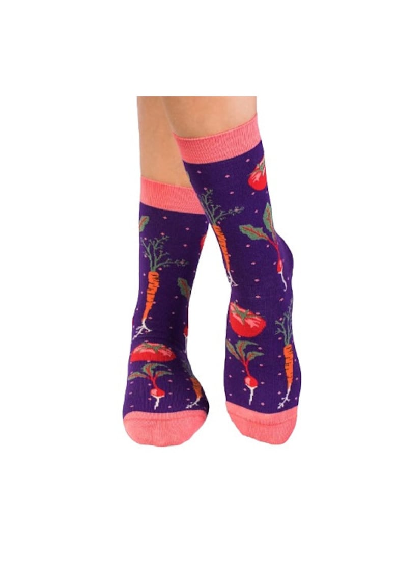 Sosete bumbac organic Fine Cotton Micul Gradinar Violet