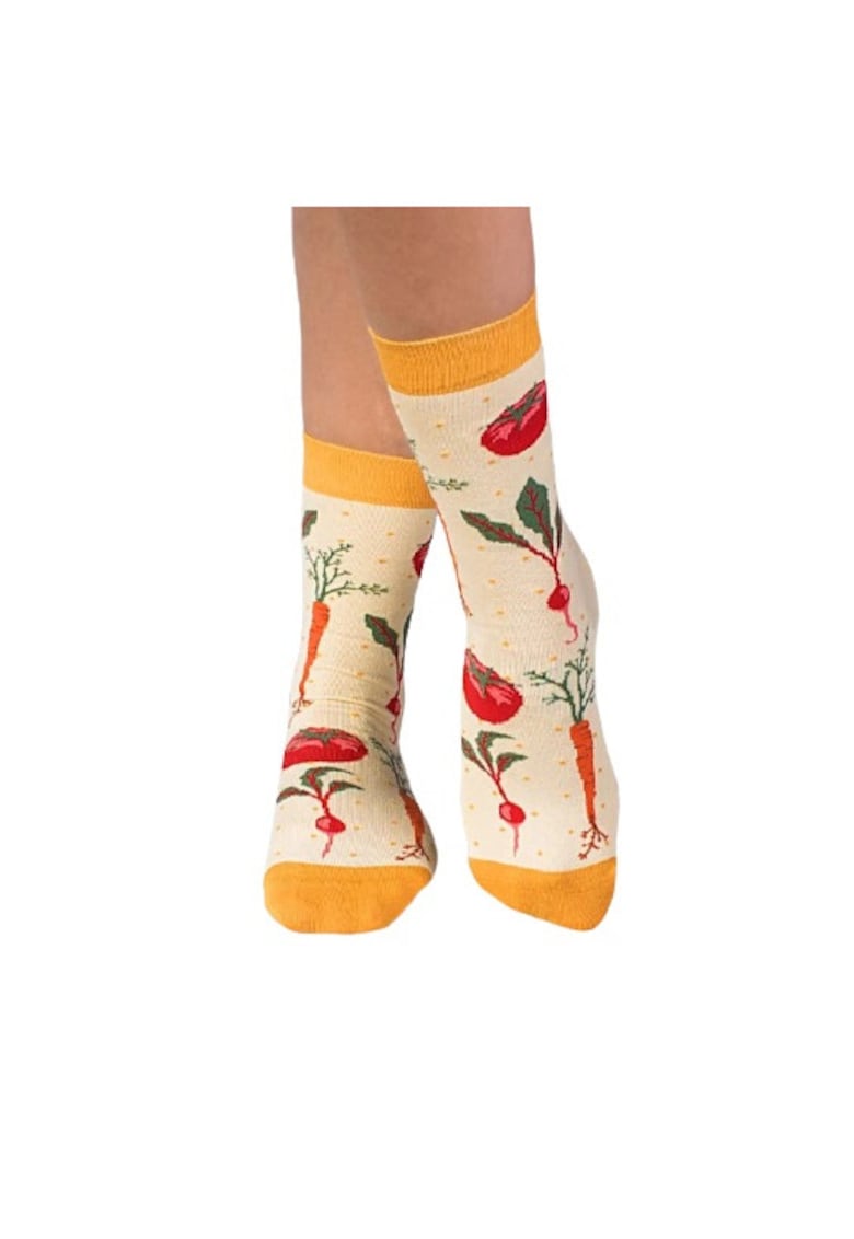 Sosete bumbac organic Fine Cotton Micul Gradinar Galben palid