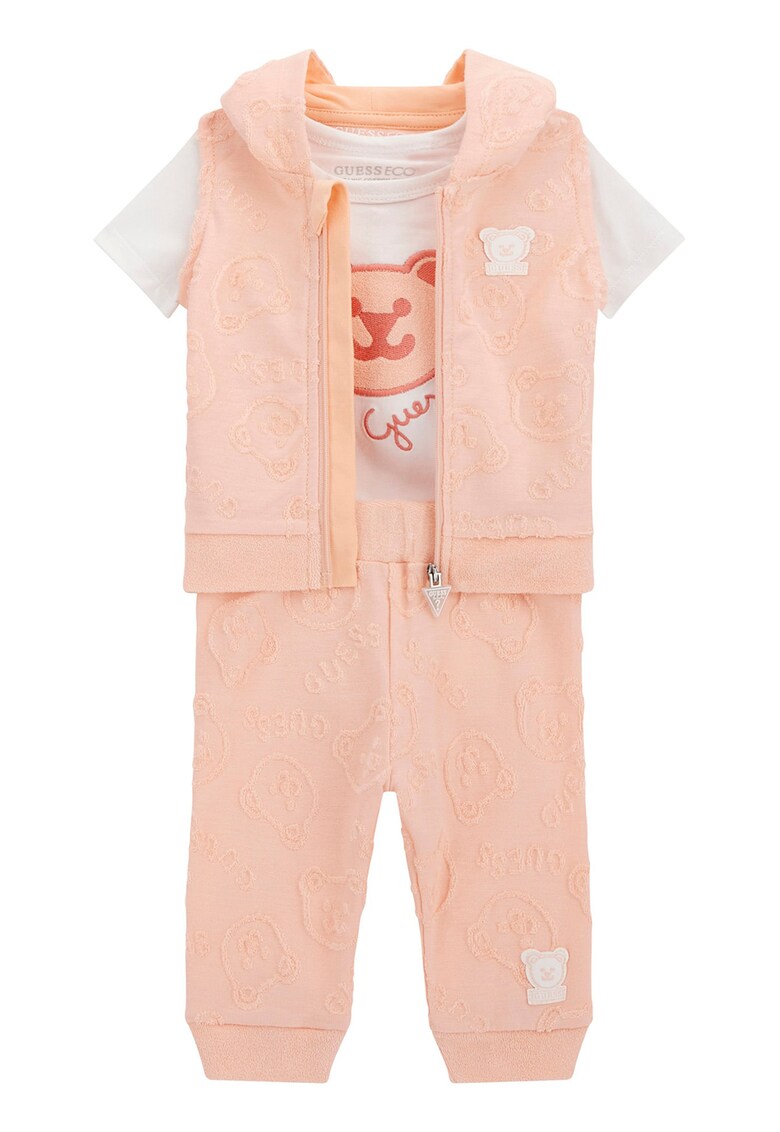 Set de vesta cu gluga - body si pantaloni de trening- 3 piese