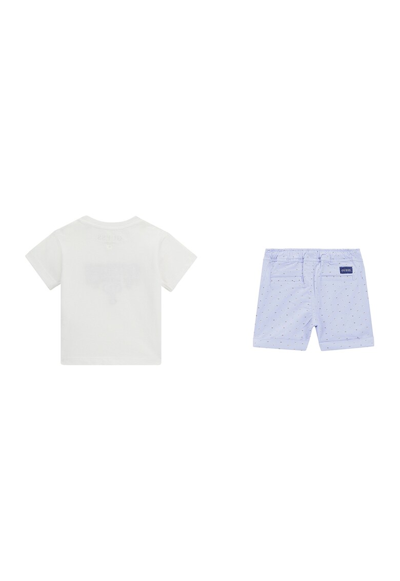 Set de tricou cu imprimeu logo si pantaloni scurti - 2 piese