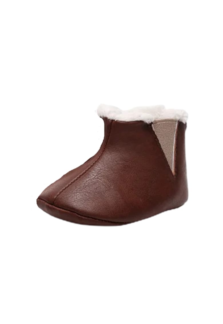 Cizme Imblanite - Model Simply - Peste glezna - Baieti/ Fete - Fermoar - Maro