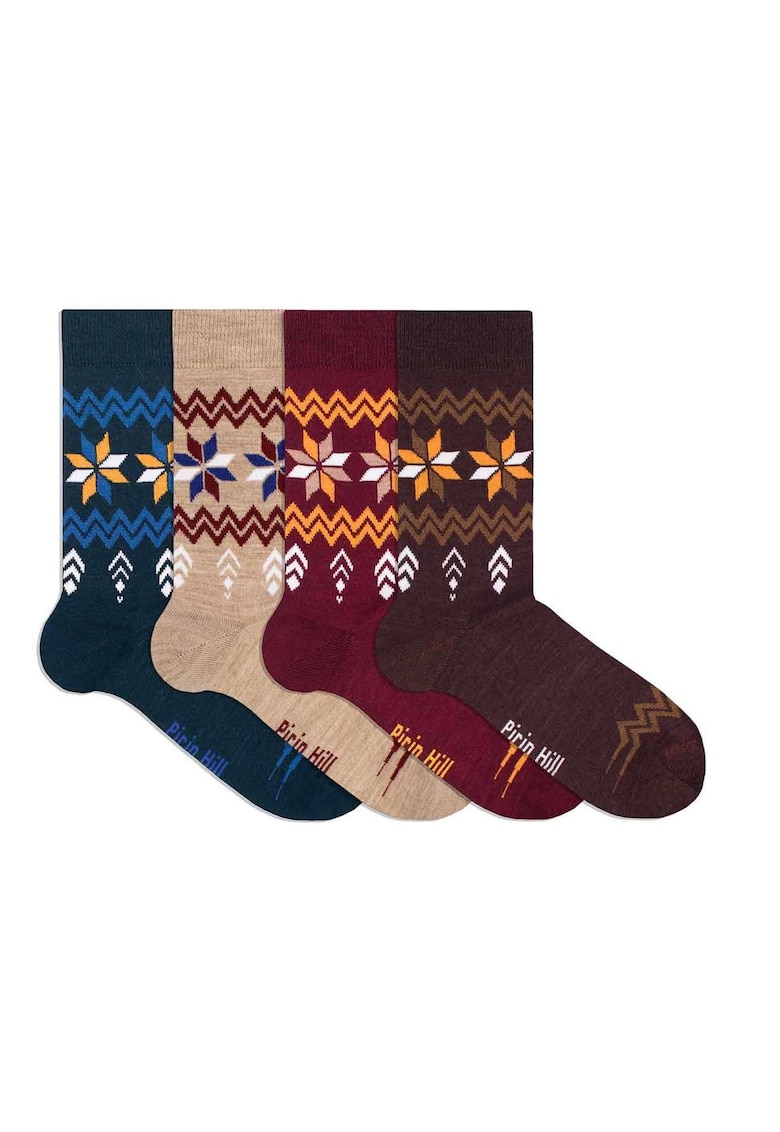 Cutie cu 4 perechi de sosete din Lana cu Cadouri