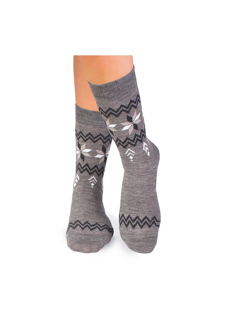 Sosete calduroase din lana merino Snow Gri - Sosete calduroase din lana merino Snow Gri -