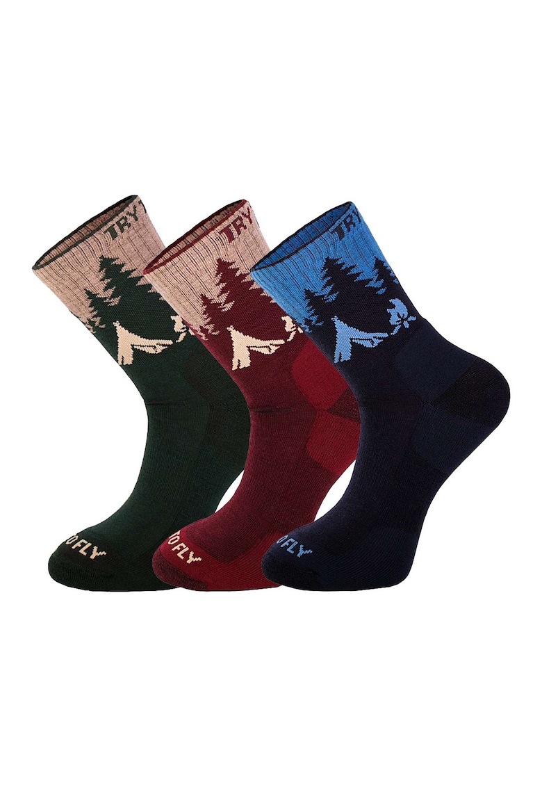 3 perechi sosete de drumetie din lana merino peisaj montan