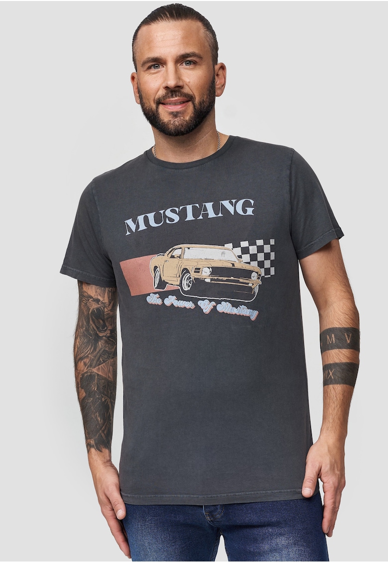 Tricou din bumbac cu imprimeu Ford The Power Of Mustang 3315