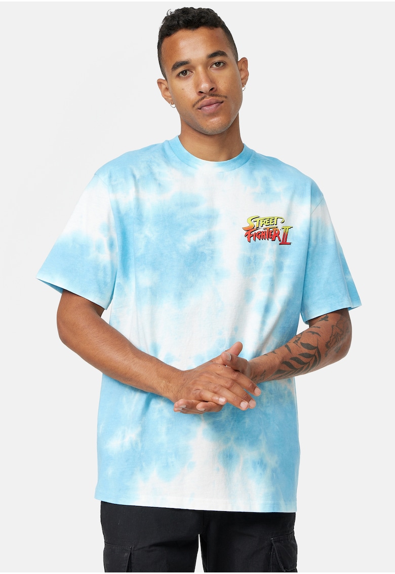 Tricou cu imprimeu foto si tie-dye Street Fighter 4485