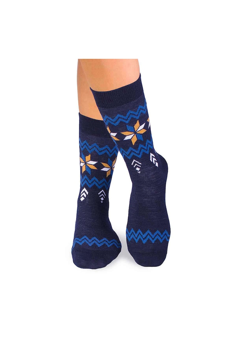 Sosete calduroase din lana merino Snow - 43-46 EU - Albastru inchis