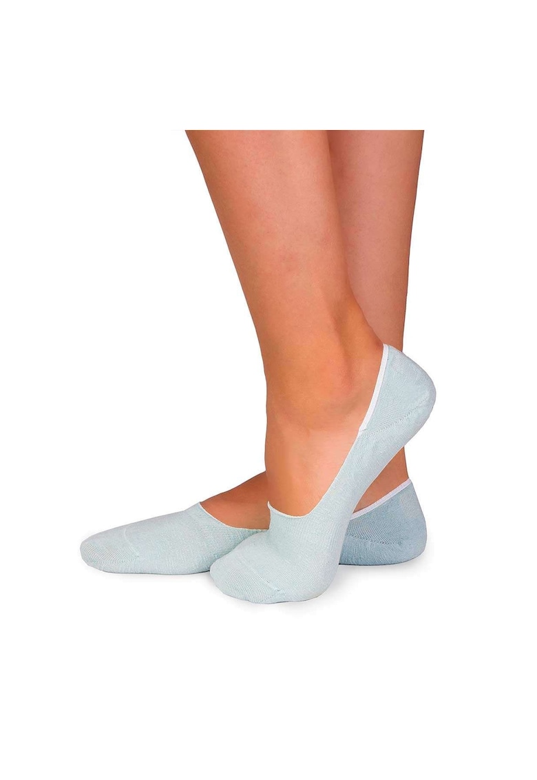 Sosete tip talpici din in si bumbac Albastru deschis