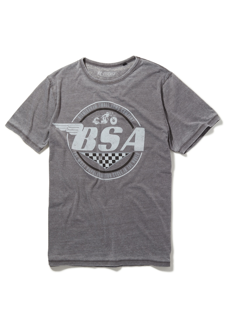 Tricou de bumbac cu imprimeu grafic BSA Motorbike Wings Logo Mid 5425