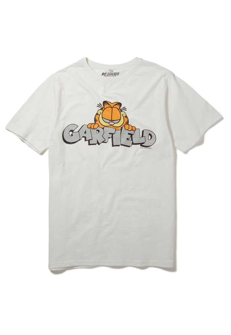 Tricou de bumbac cu imprimeu grafic Garfield Vintage Peeking Logo 5429