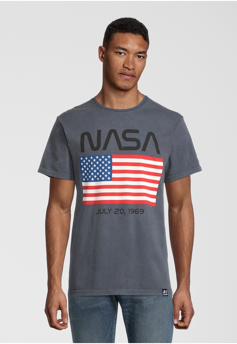 Tricou cu imprimeu NASA Moon Landing Date USA Flag 5503