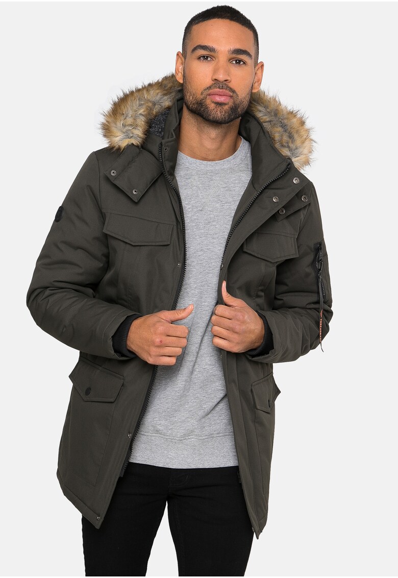Threadbare Зимно яке Estate Padded 8123 с много джобове цвят: каки