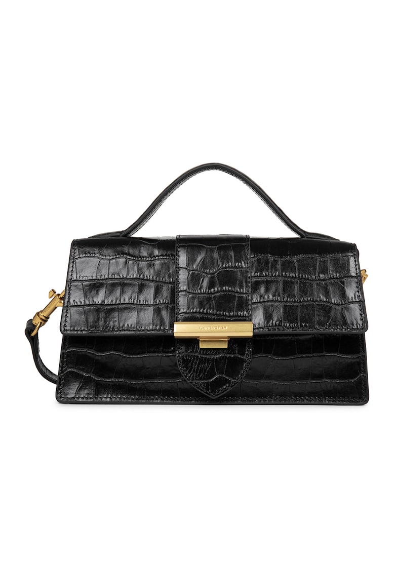 Geanta crossbody de piele cu aspect piele de crocodil Ily