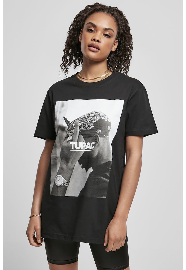 Tricou supradimensionat cu imprimeu cu 2pac