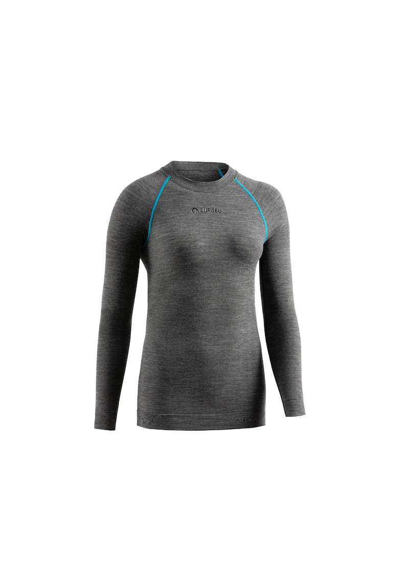 Tricou termic cu maneca lunga femei - Merino - gri-turcoaz