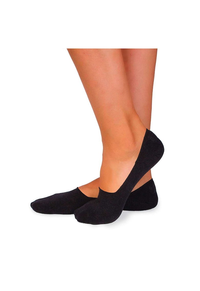 Sosete tip talpici din in si bumbac Negru