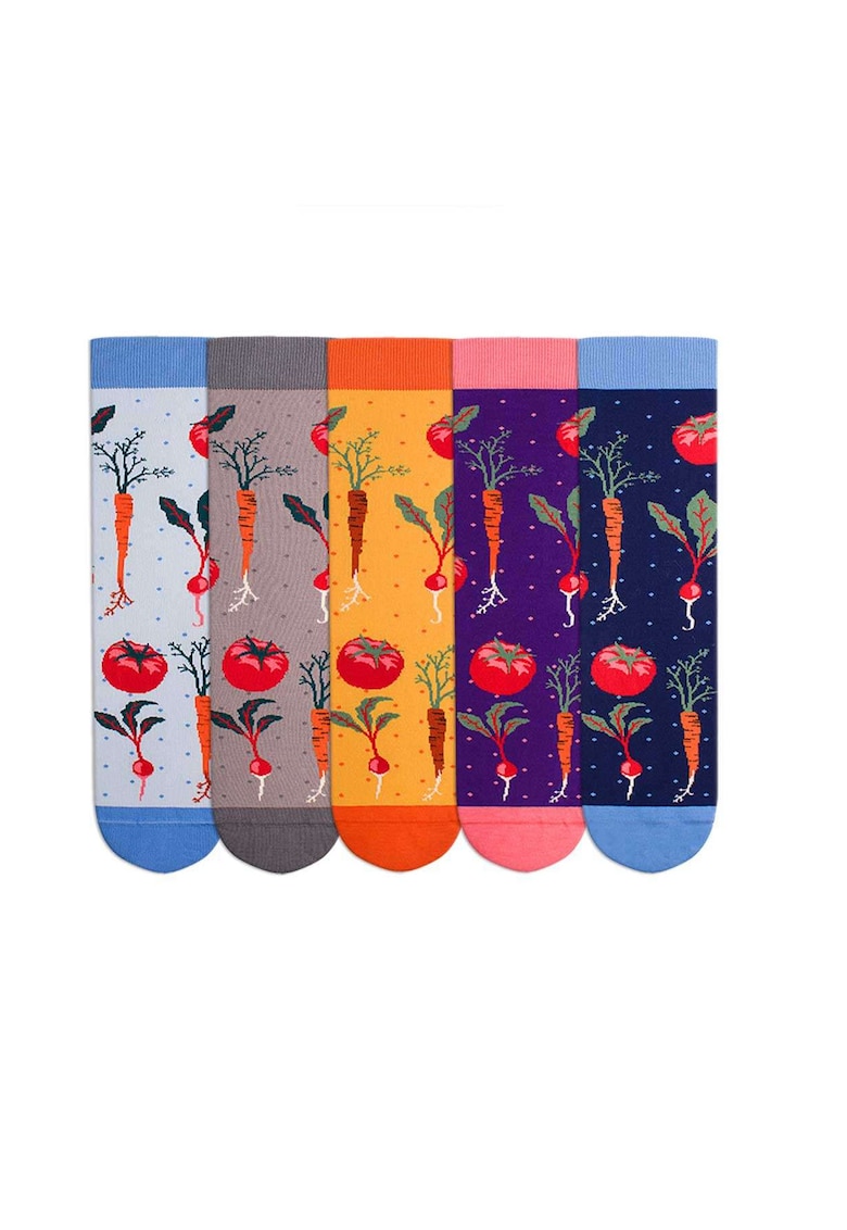 Set 5 perechi de sosete bumbac organic Fine Cotton Veggie
