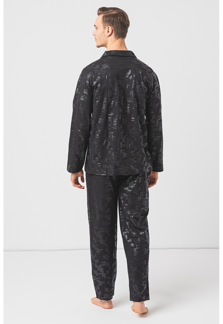 Pijama cu pantaloni lungi si imprimeu logo