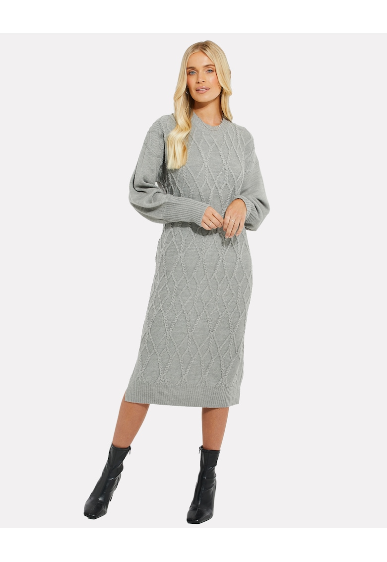 Rochie-pulover lejer cu model torsade
