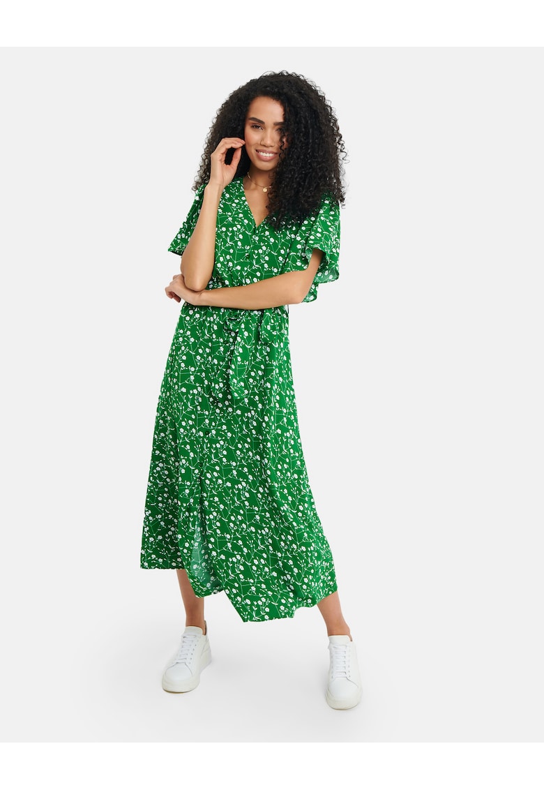 Rochie midi cu un cordon in talie THB Fruit Pastill 3927