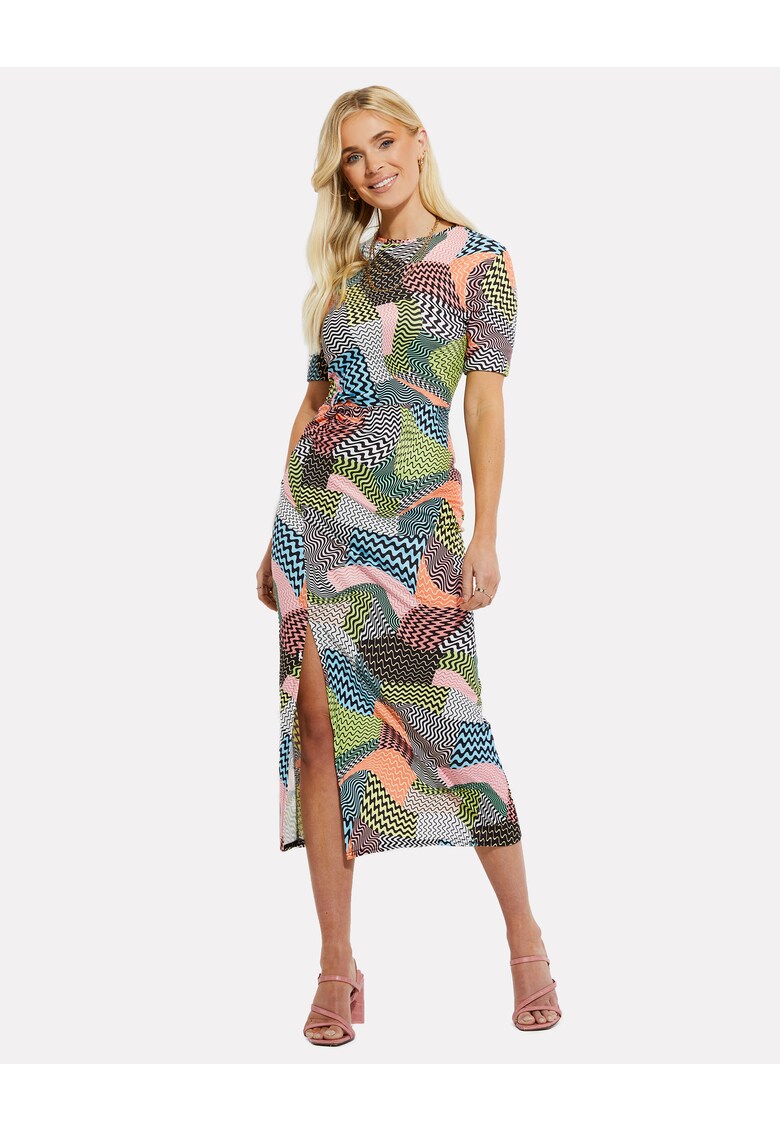 Rochie midi cu imprimeu grafic Nala 4507