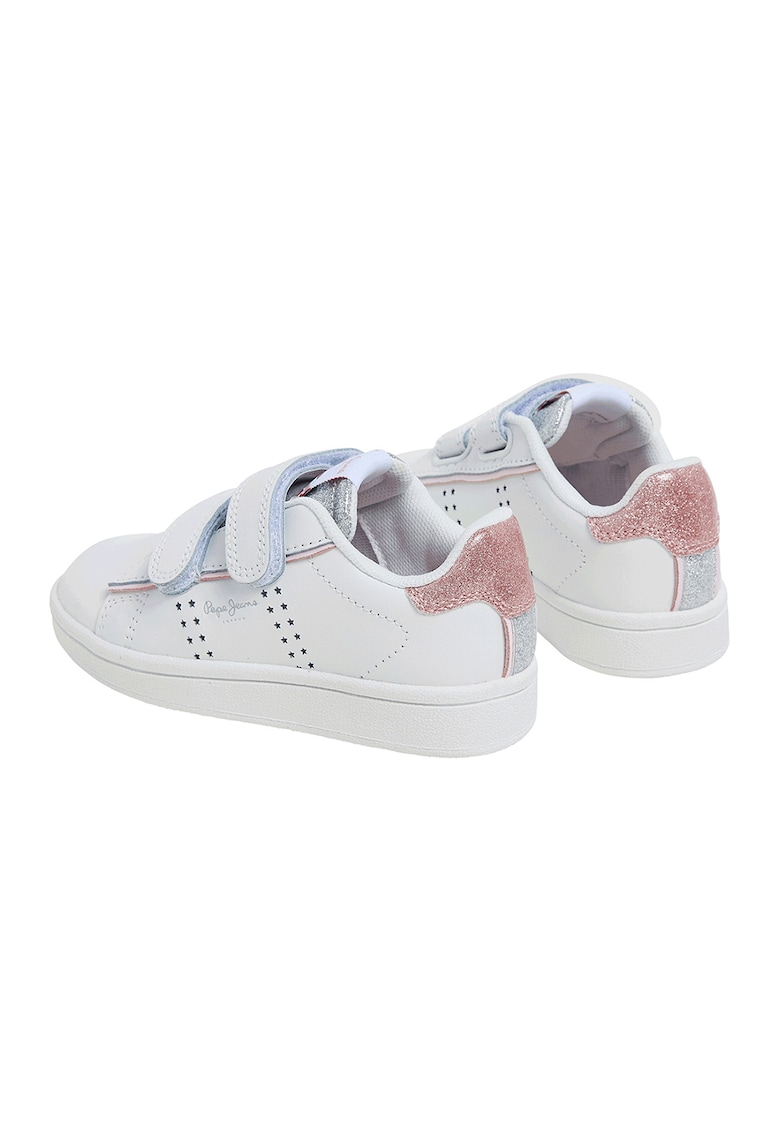 Pantofi sport cu velcro si insertii stralucitoare