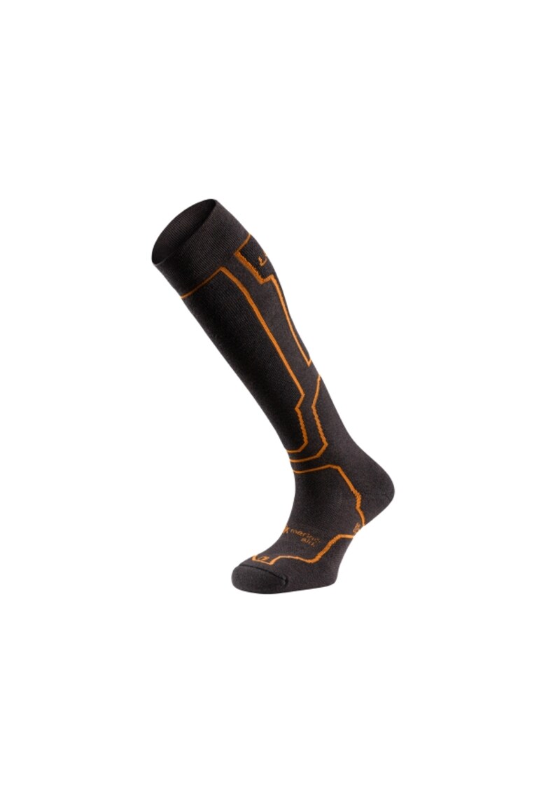 Ciorapi schi - Peak Silk Six - gri inchis-portocaliu