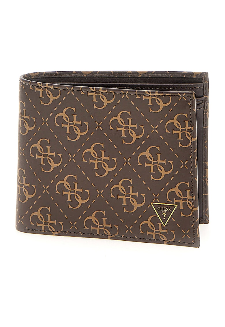 GUESS Кожен портфейл с двойно прегъване и лого
