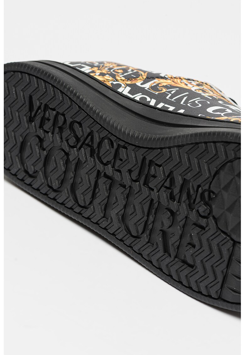 Pantofi de piele si piele ecologica cu model logo