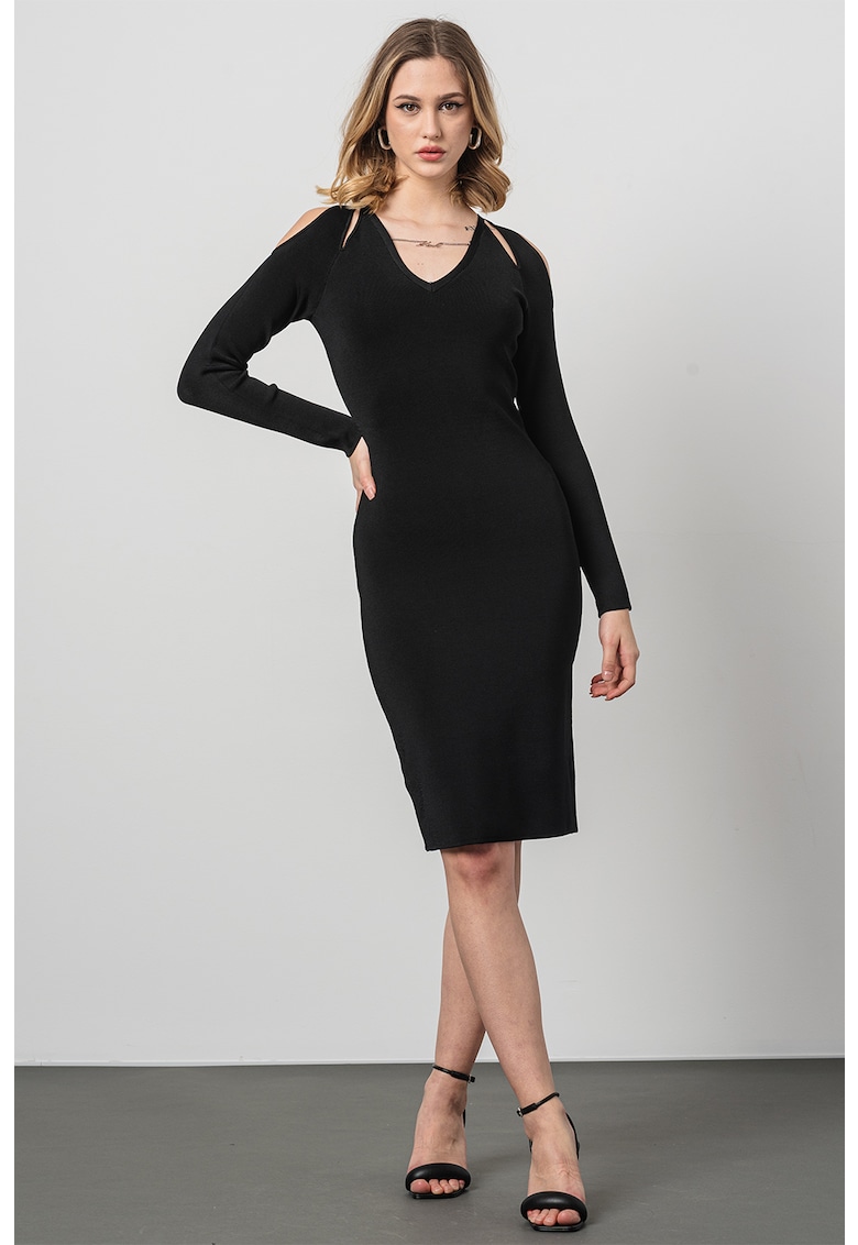 Rochie bodycon cu decolteu in V si decupaje