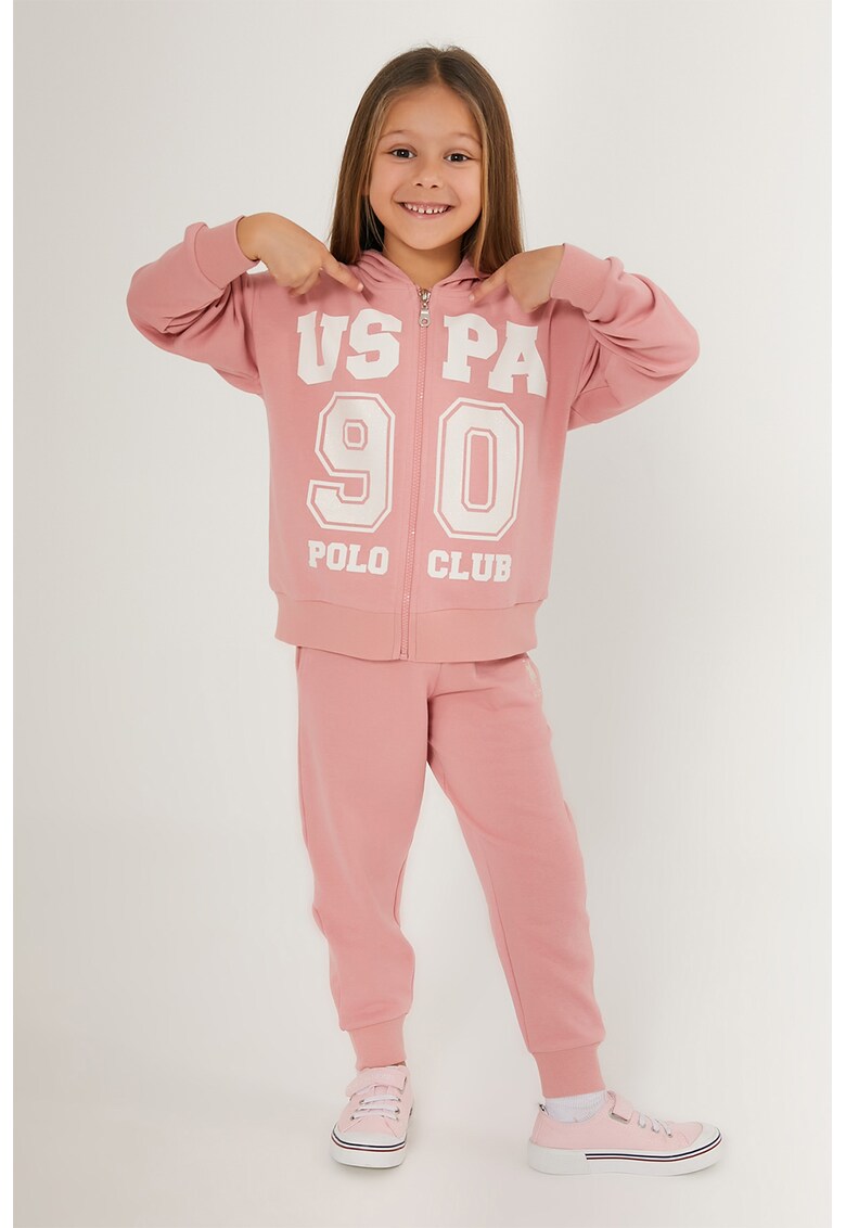 Trening din amestec de bumbac cu imprimeu logo