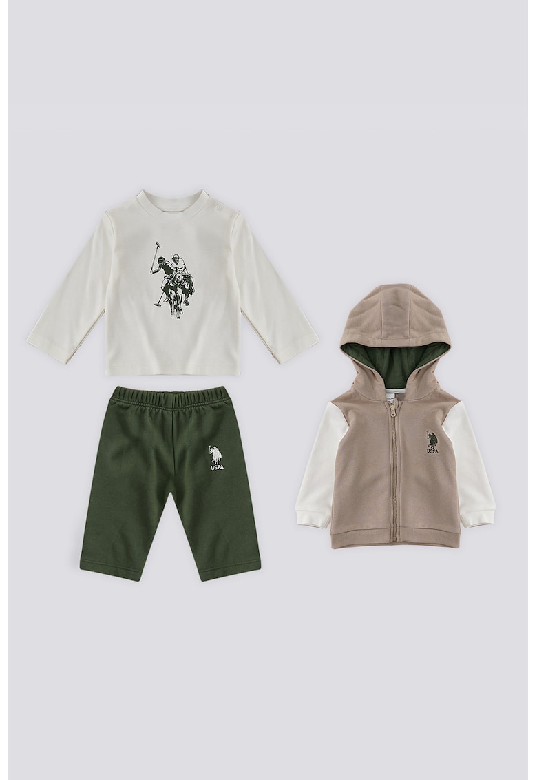 Set de imbracaminte cu model colorblock - 3 piese