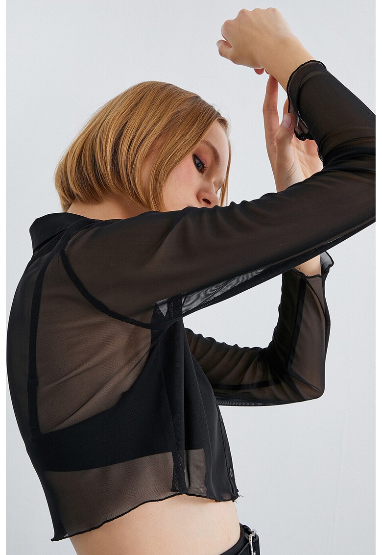 Camasa crop din sifon