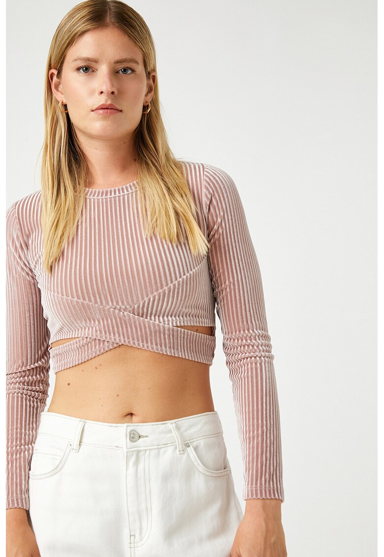 Bluza crop catifelata