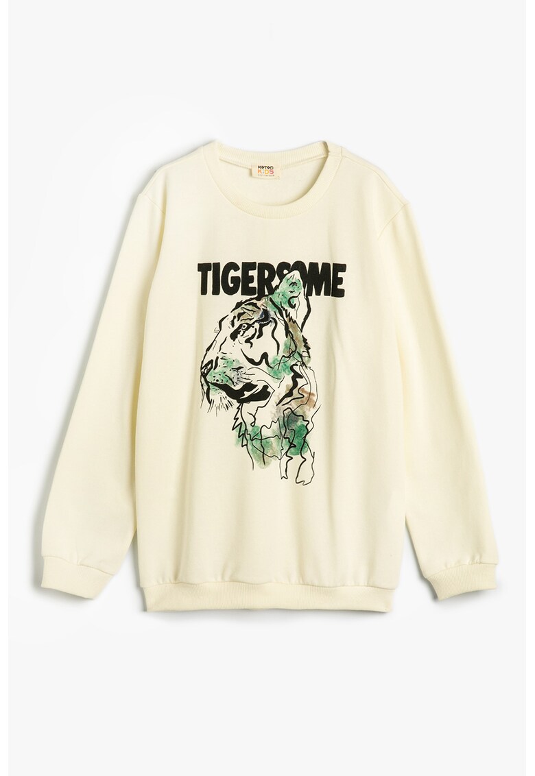Bluza de trening cu imprimeu tigru - din amestec de bumbac