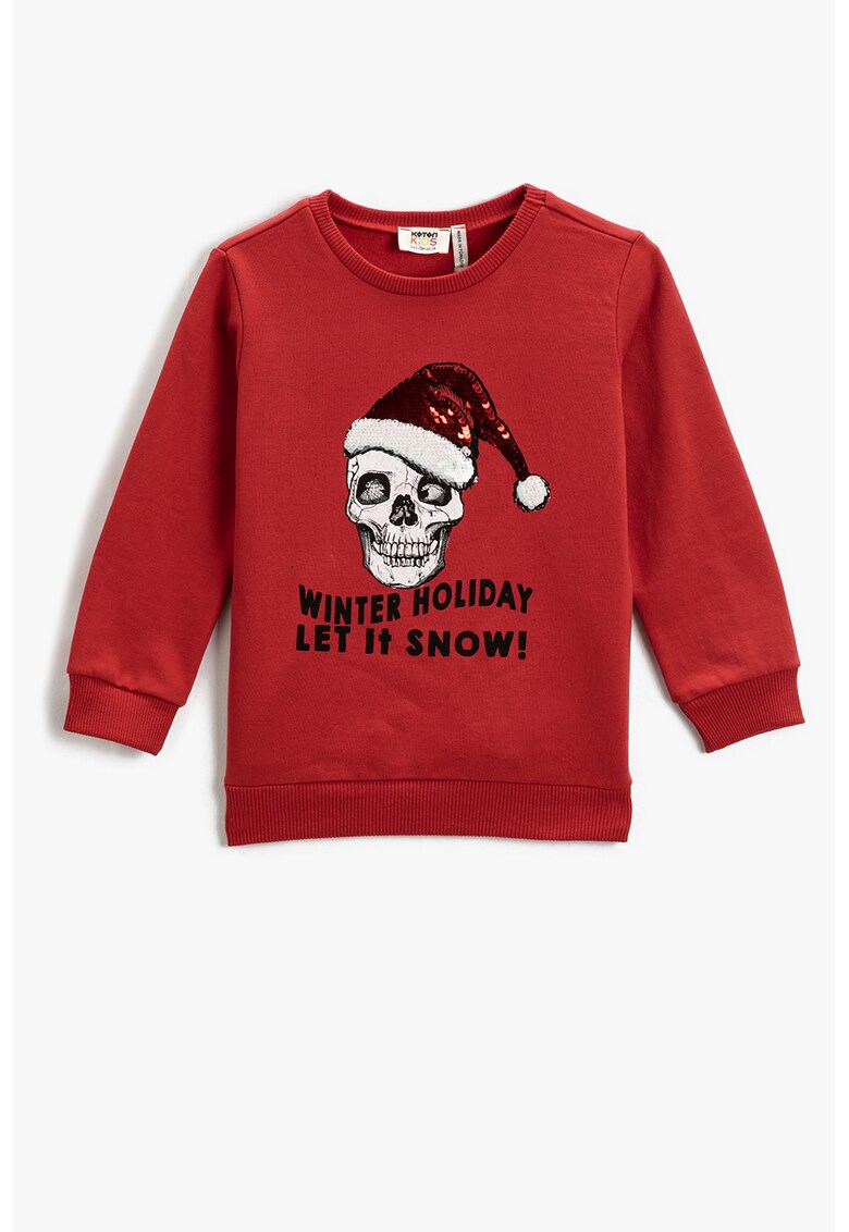 Bluza de trening cu tematica de Craciun si paiete