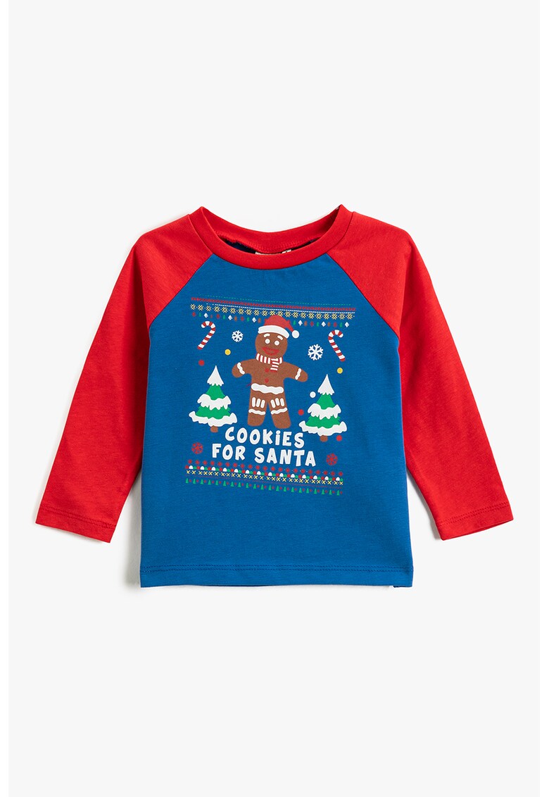 Bluza cu imprimeu si maneci raglan