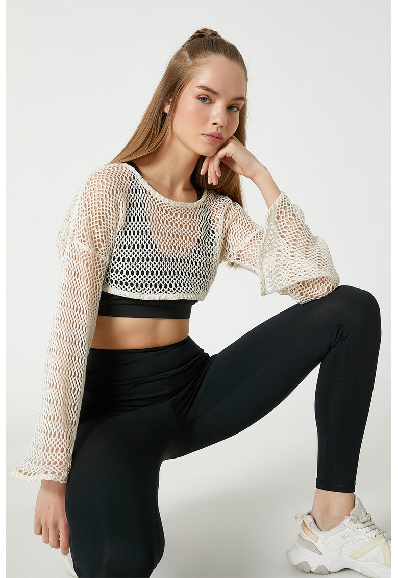 Bluza crop crosetata